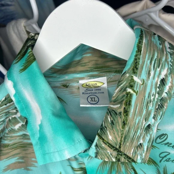 Vintage 90s Aruba Hawaiian All Over Print Button Shirt XL - Picture 3 of 4